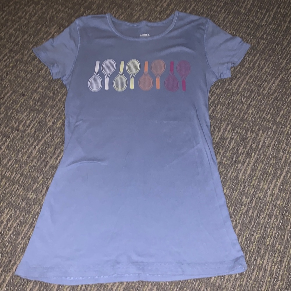 $1! Blue small tennis racket tee